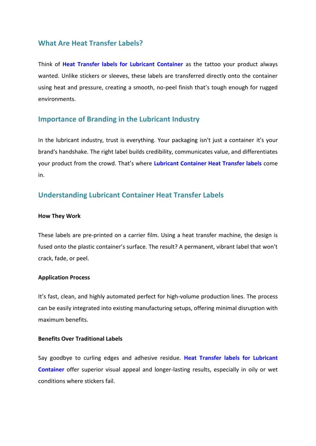 what are heat transfer labels