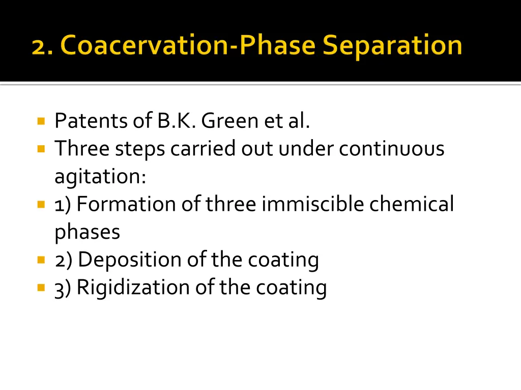 patents of b k green et al three steps carried