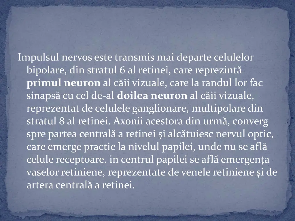 impulsul nervos este transmis mai departe