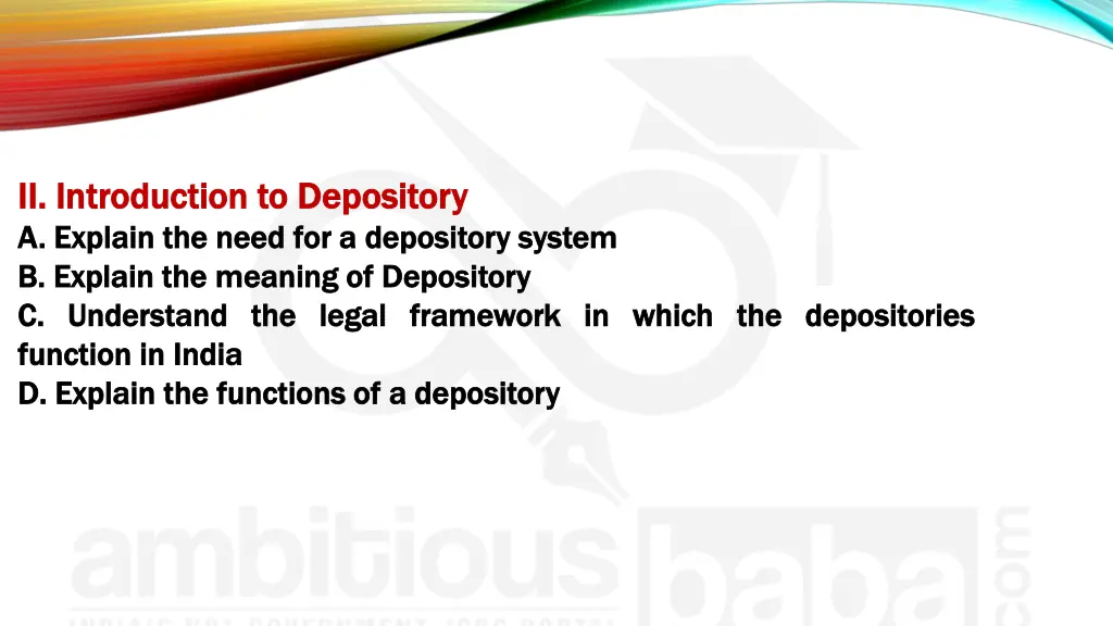 ii ii introduction introduction to to depository