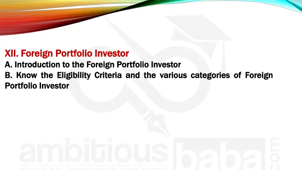 xii xii foreign foreign portfolio