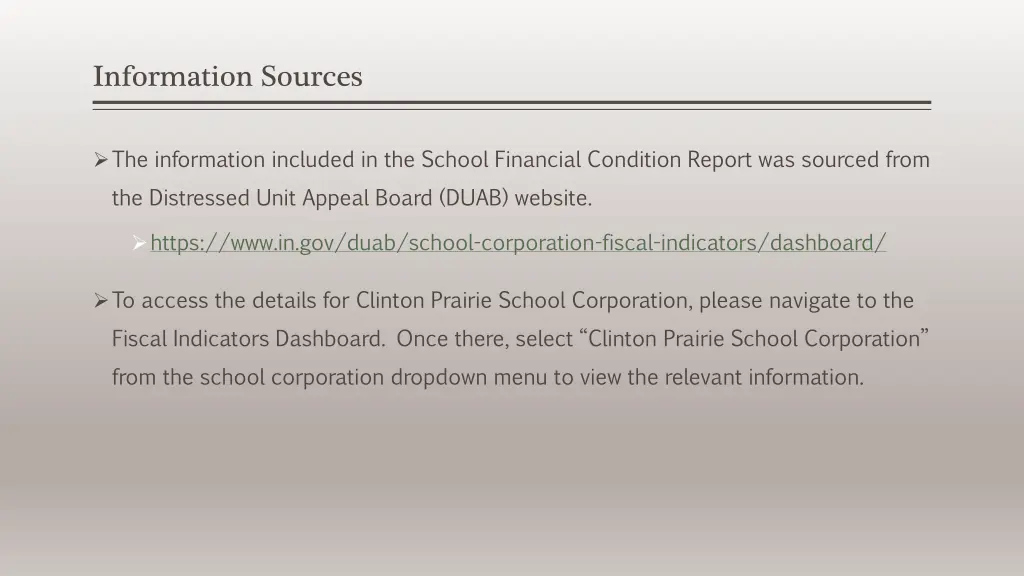 information sources
