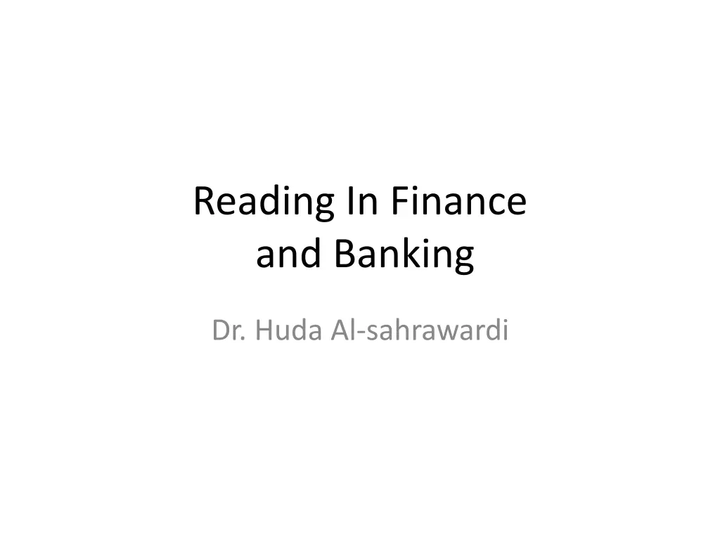 reading in finance and banking
