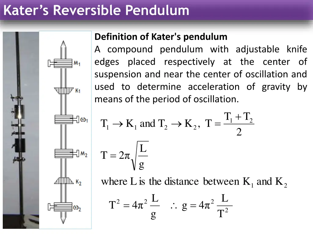 kater s reversible pendulum