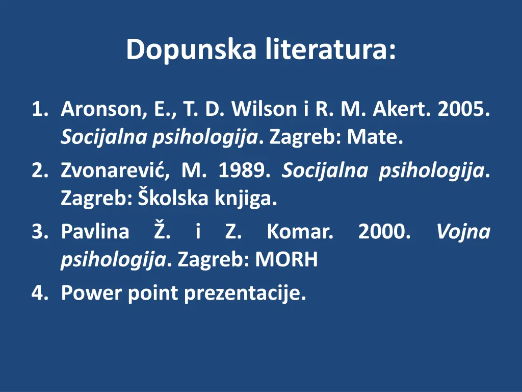 dopunska literatura