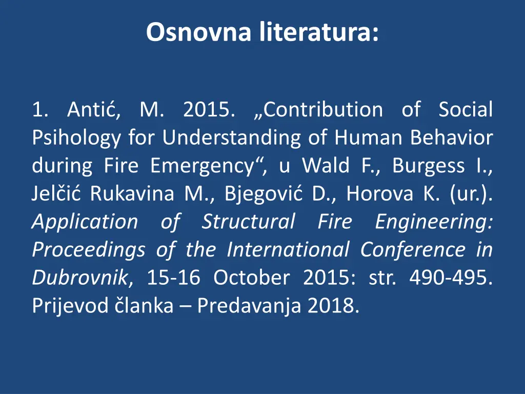 osnovna literatura
