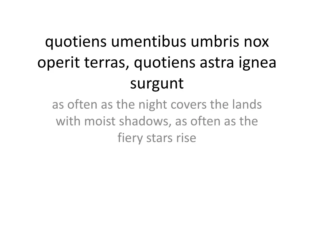 quotiens umentibus umbris nox operit terras