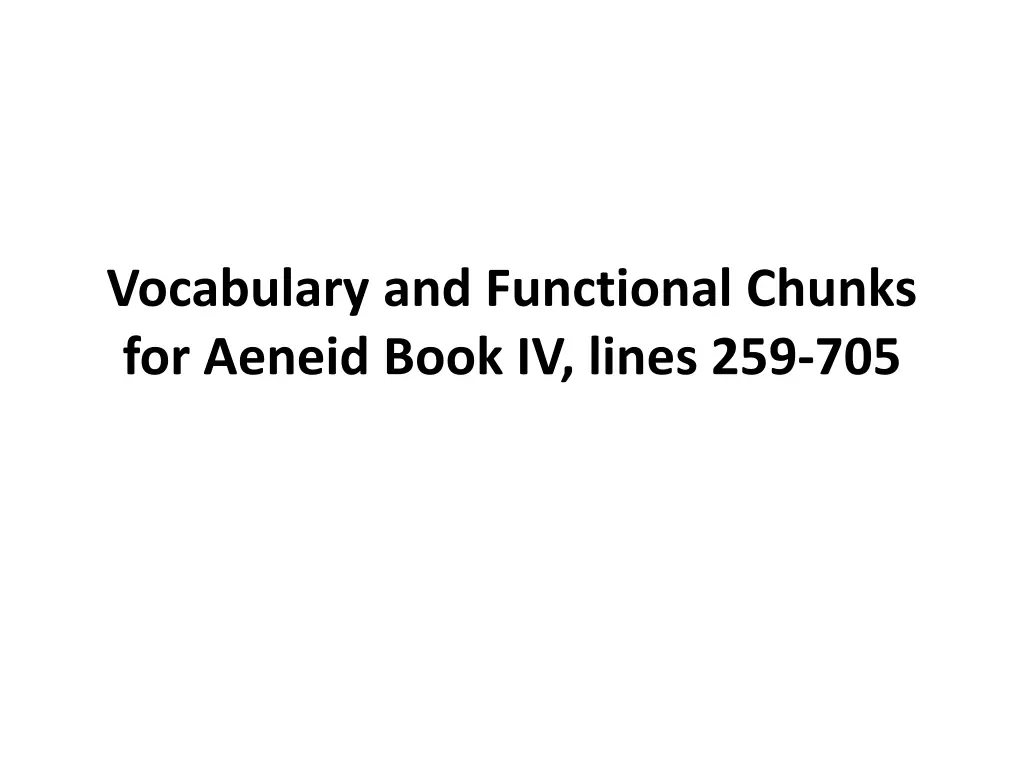 vocabulary and functional chunks for aeneid book