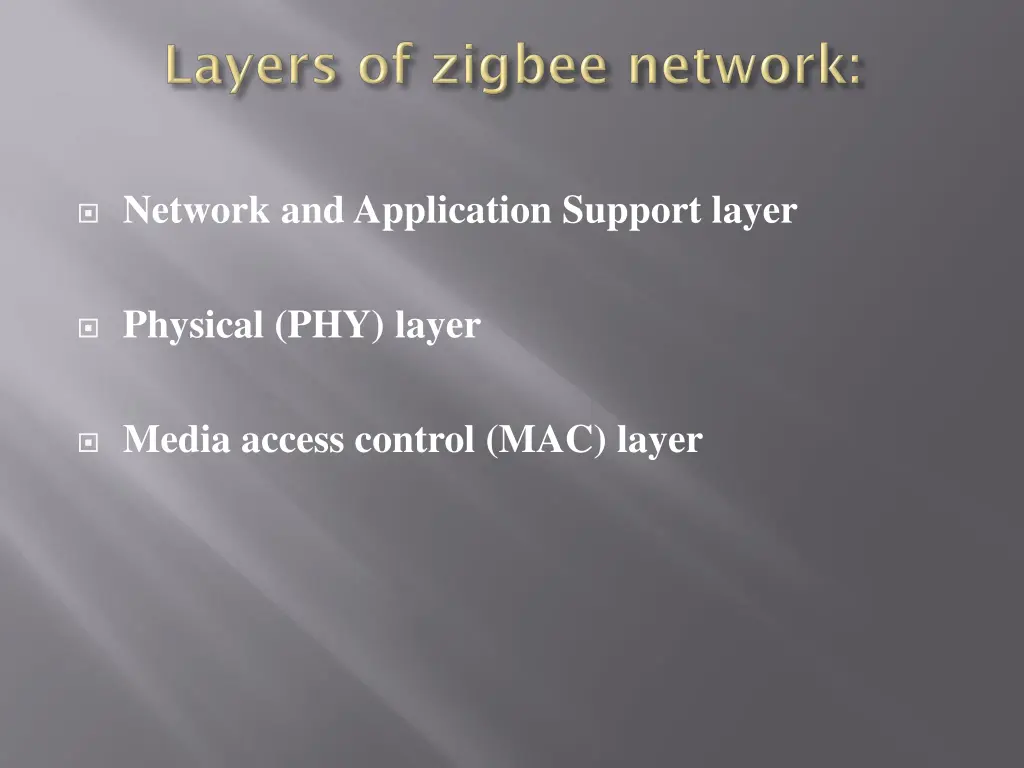 network and application support layer