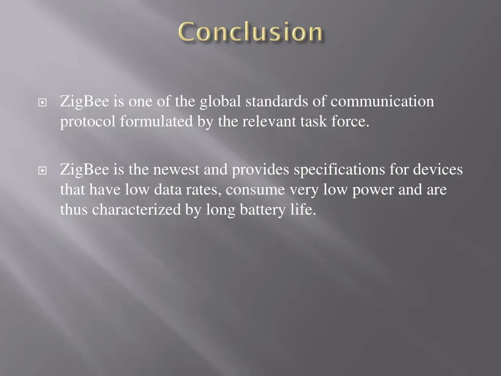 zigbee is one of the global standards