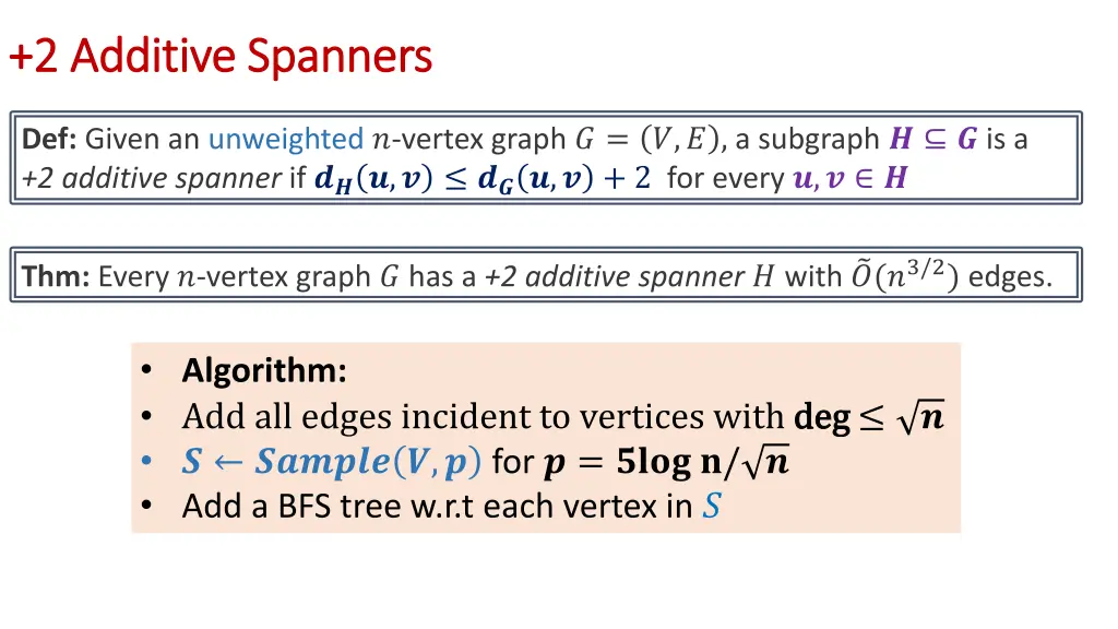 2 additive spanners 2 additive spanners