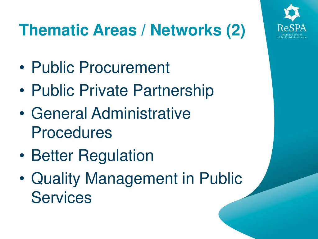 thematic areas networks 2