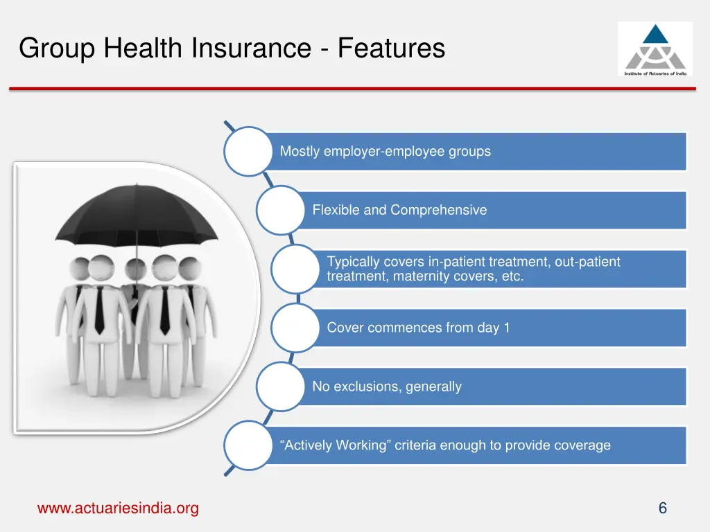 group health insurance features