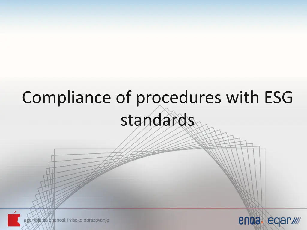 compliance of procedures with esg standards