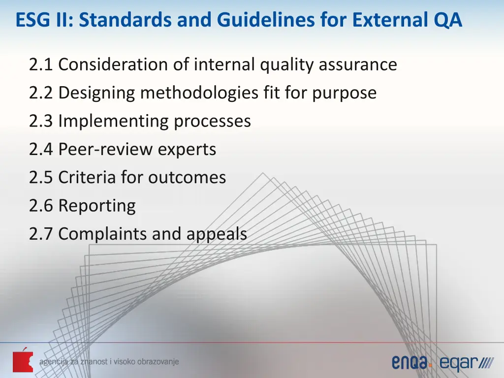 esg ii standards and guidelines for external qa
