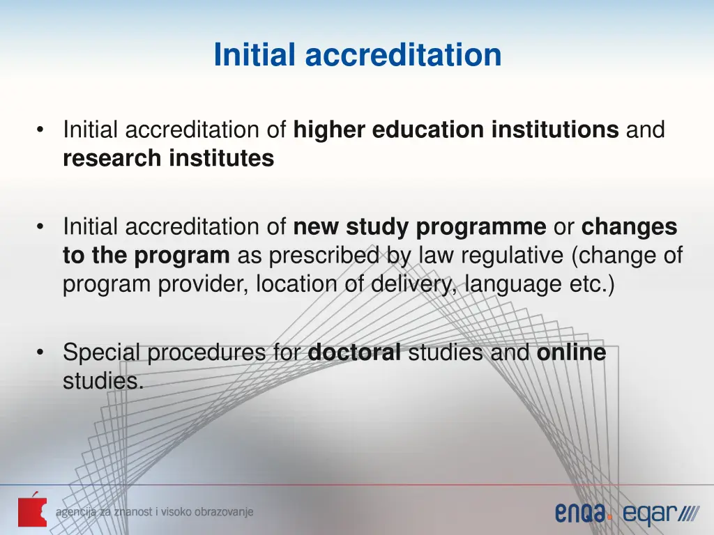 initial accreditation