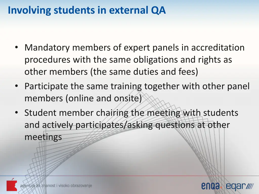 involving students in external qa