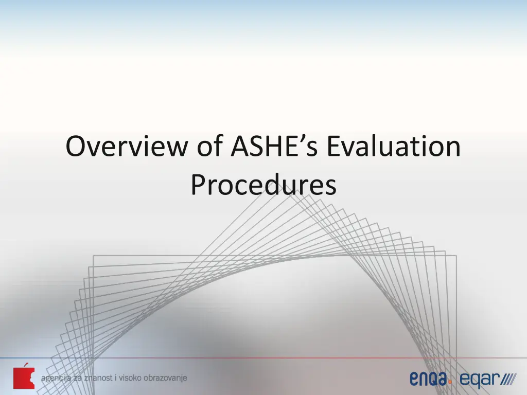 overview of ashe s evaluation procedures