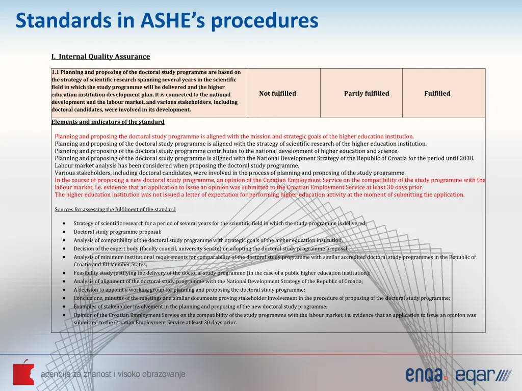 standards in ashe s procedures 1