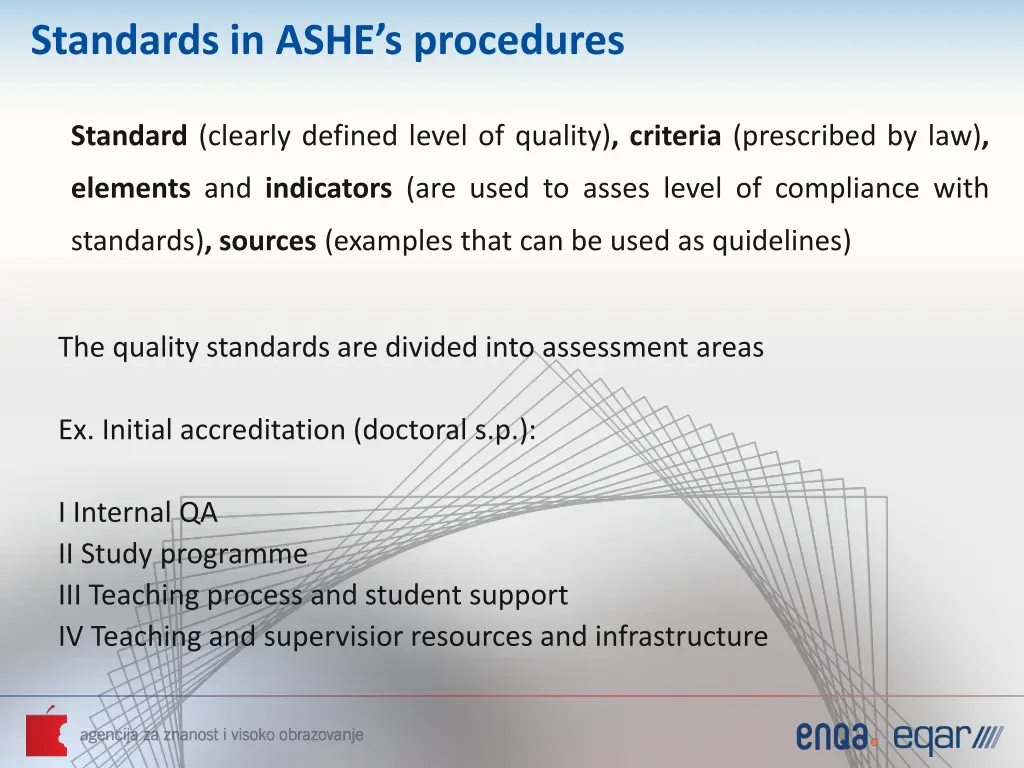 standards in ashe s procedures