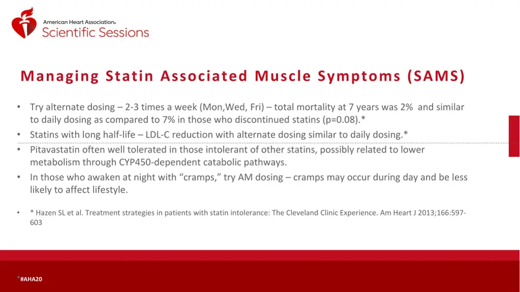 managing statin associated muscle symptoms sams 1