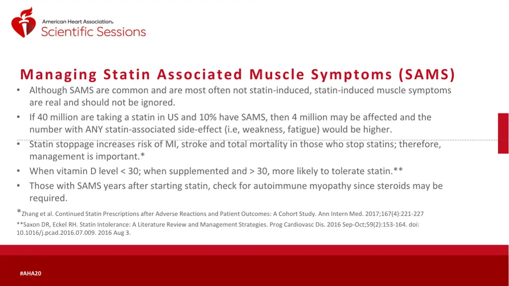 managing statin associated muscle symptoms sams