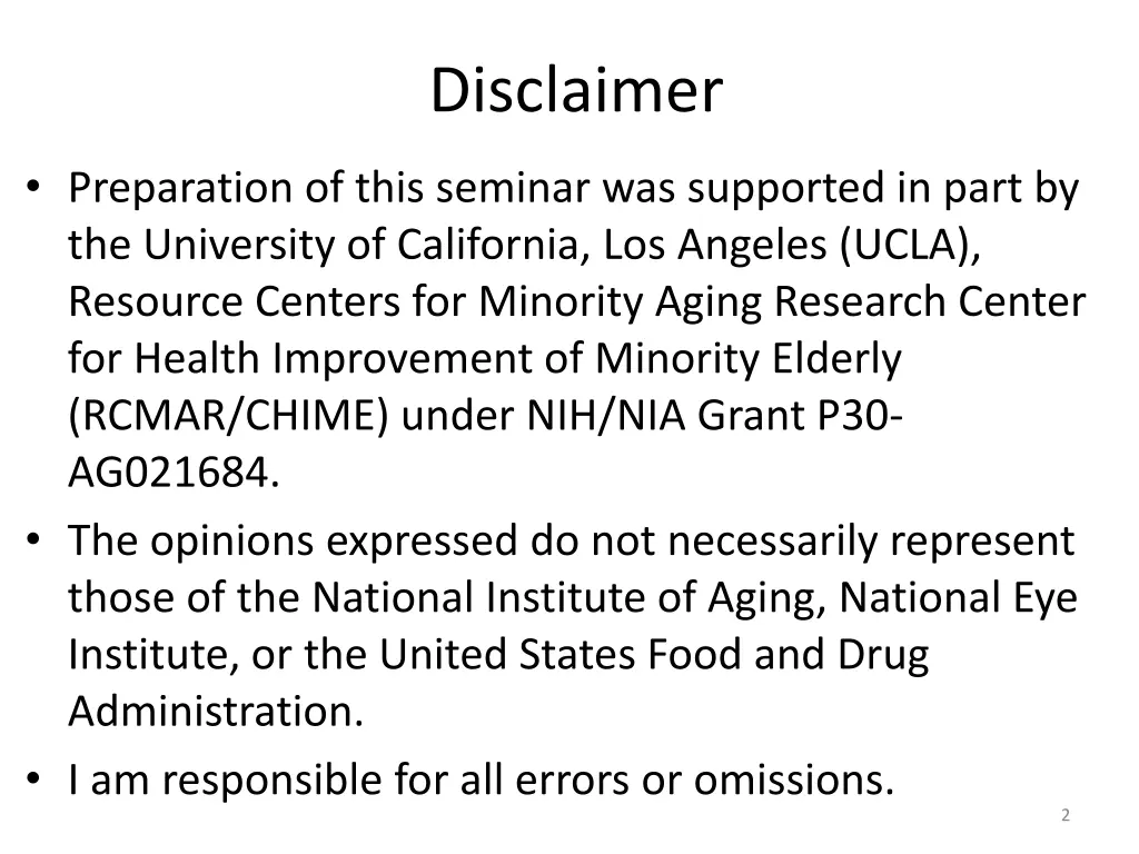 disclaimer