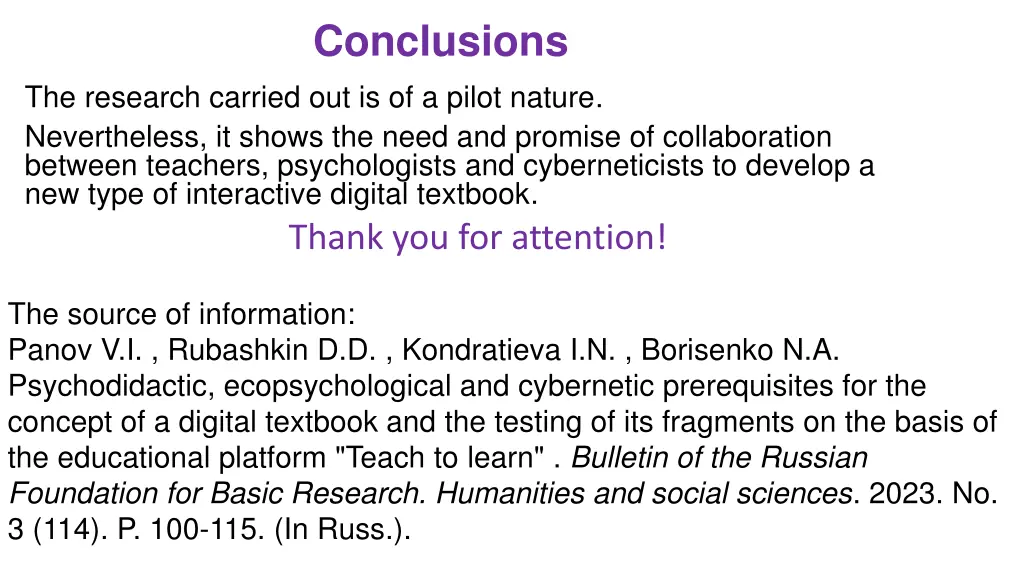 conclusions