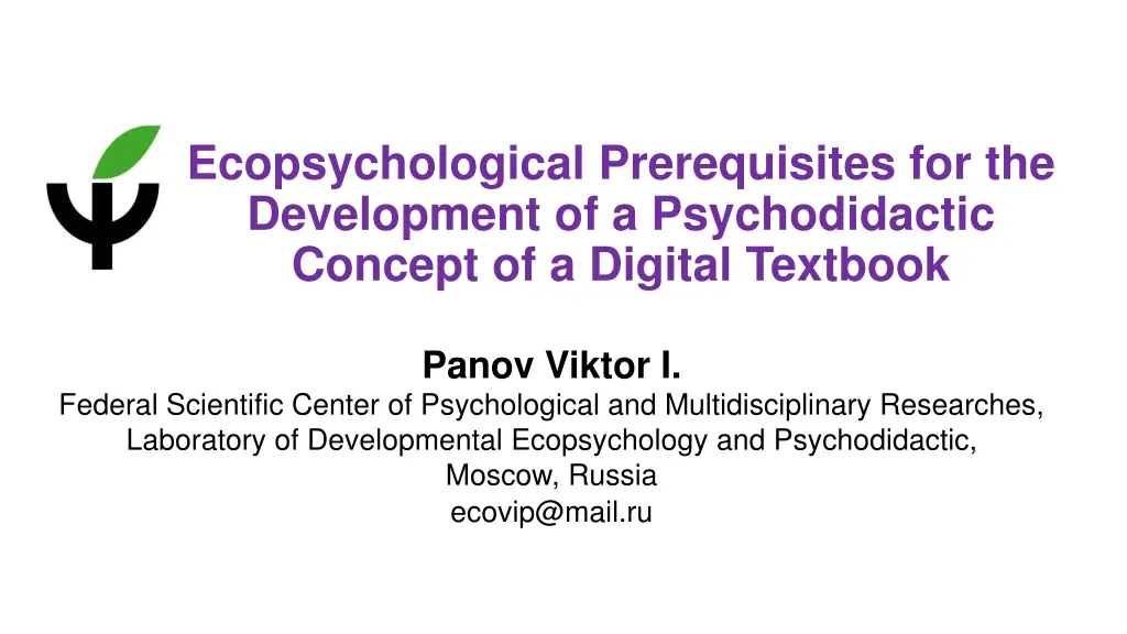ecopsychological prerequisites