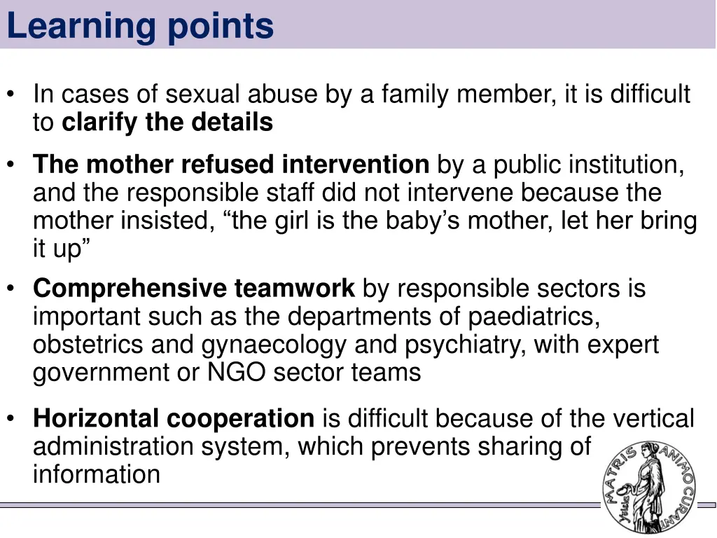 learning points