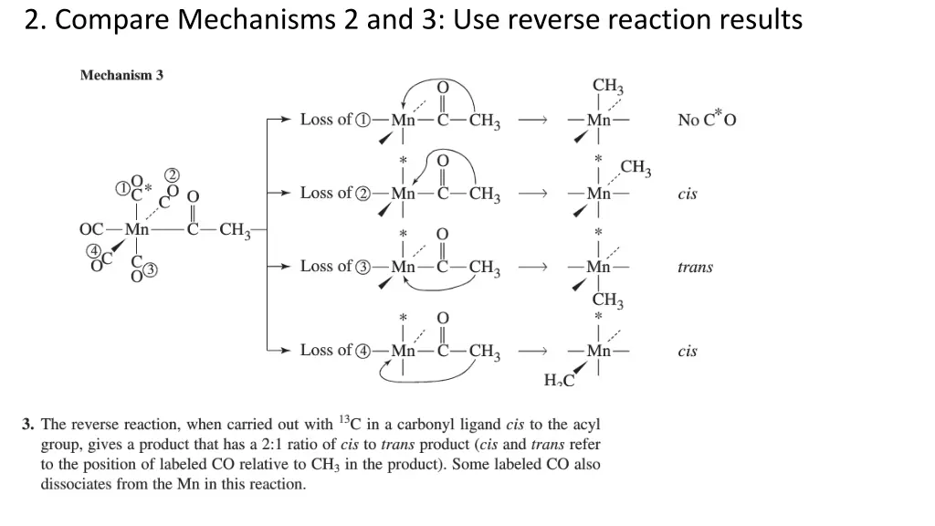 2 compare mechanisms 2 and 3 use reverse reaction 1