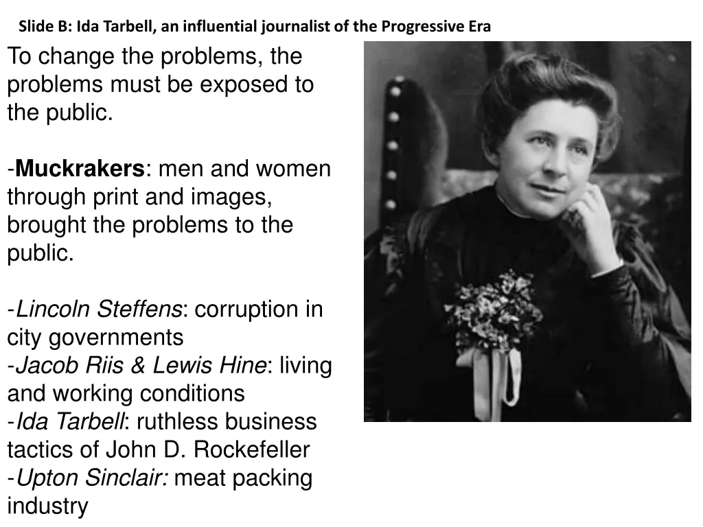 slide b ida tarbell an influential journalist