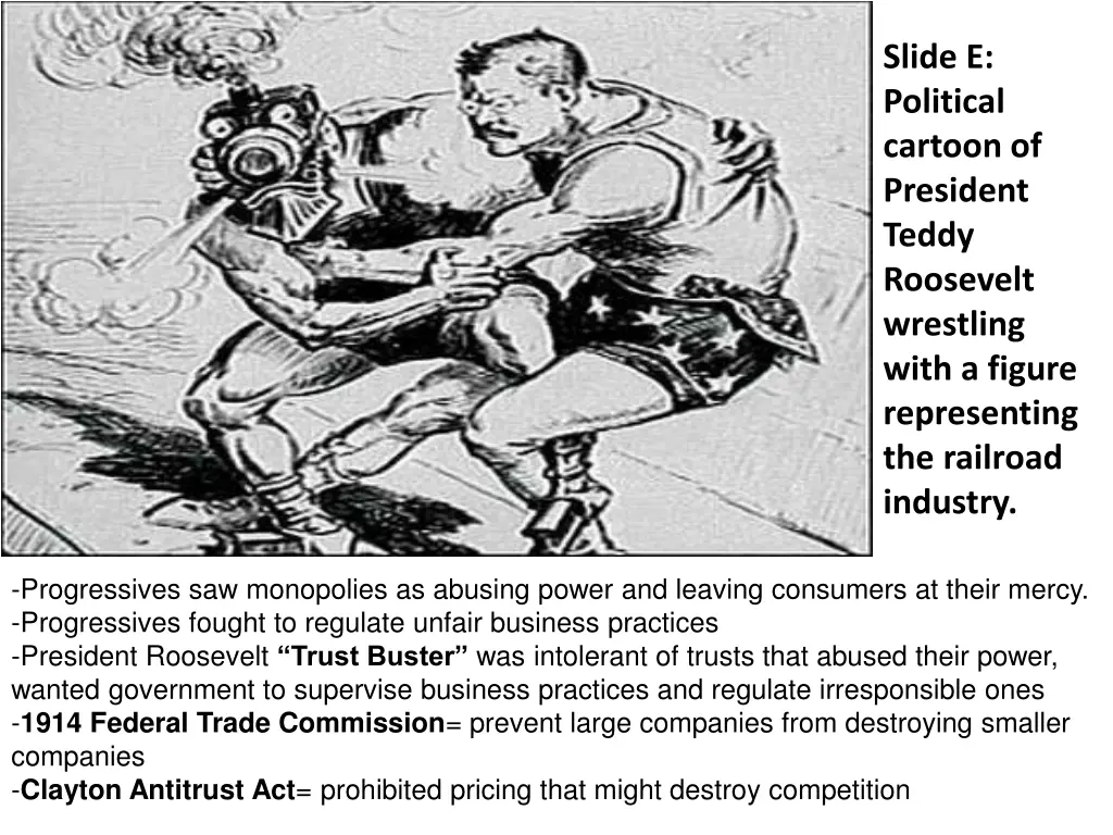 slide e political cartoon of president teddy