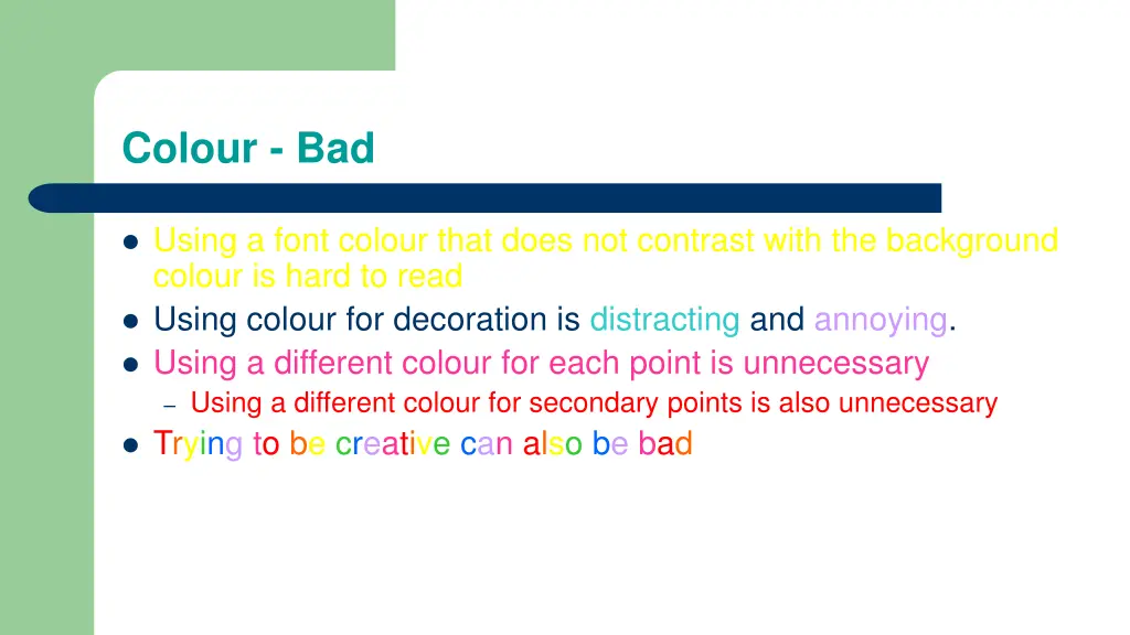 colour bad
