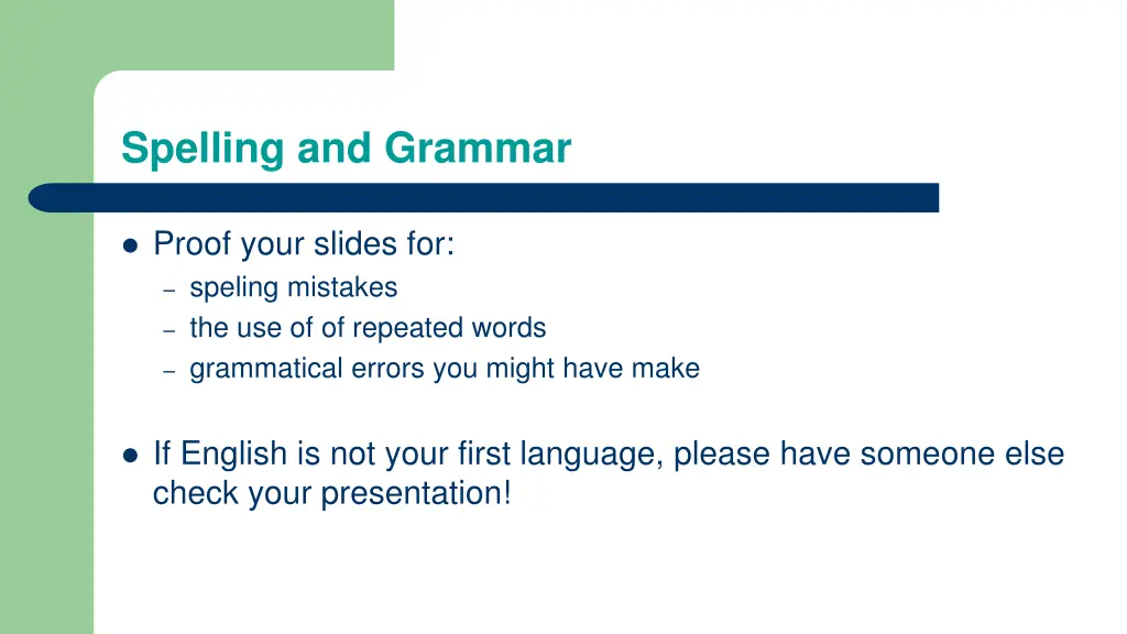 spelling and grammar