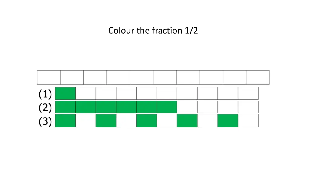 colour the fraction 1 2