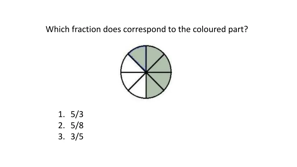 which fraction does correspond to the coloured 3