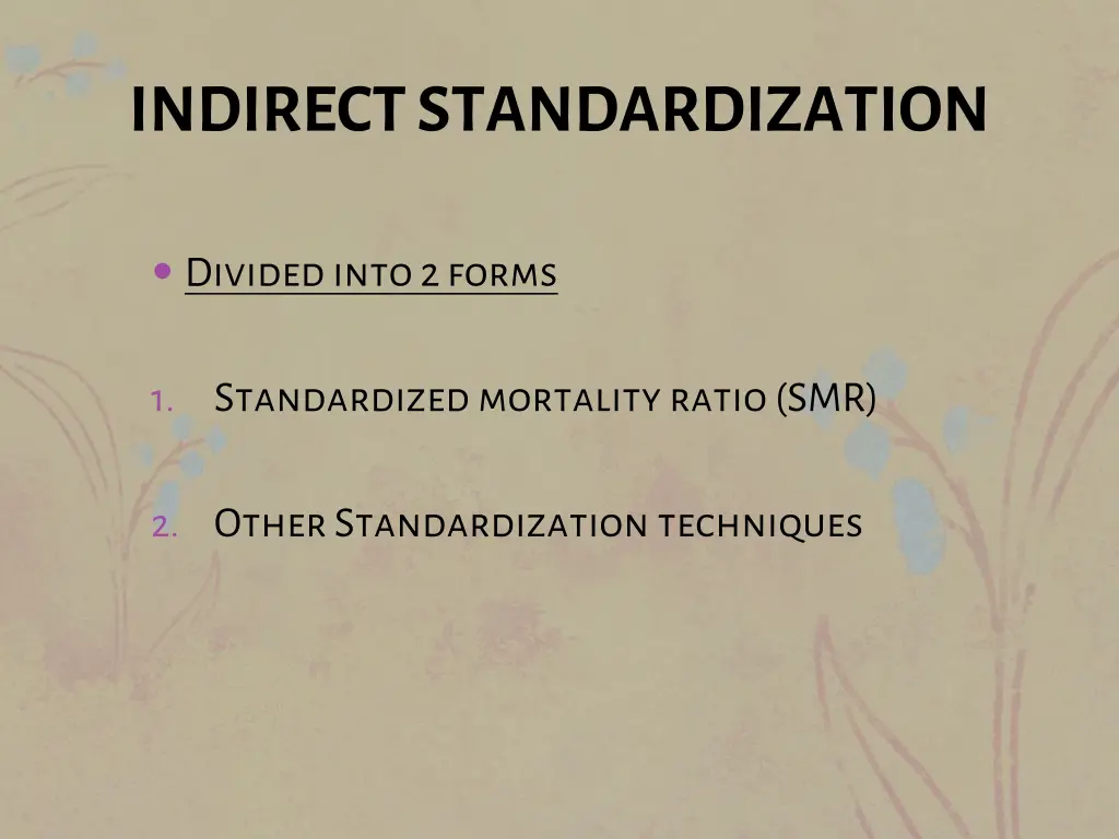 indirect standardization 1