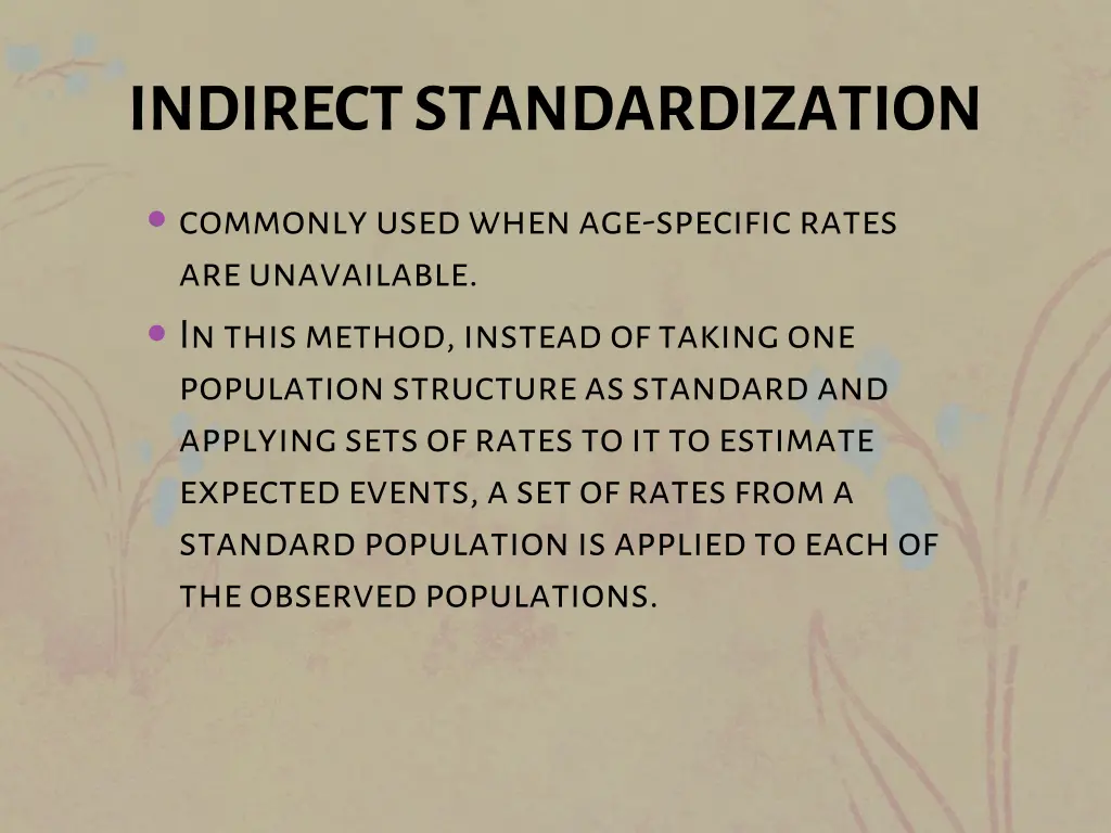 indirect standardization
