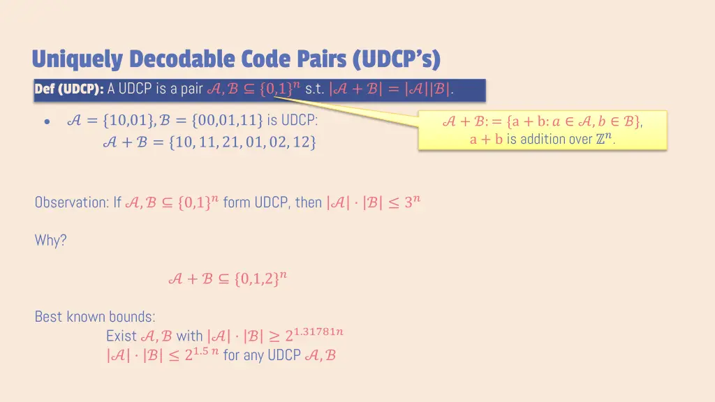 uniquely decodable code pairs udcp s def udcp 1
