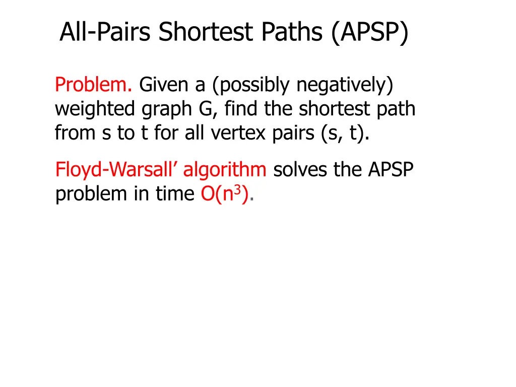 all pairs shortest paths apsp 1