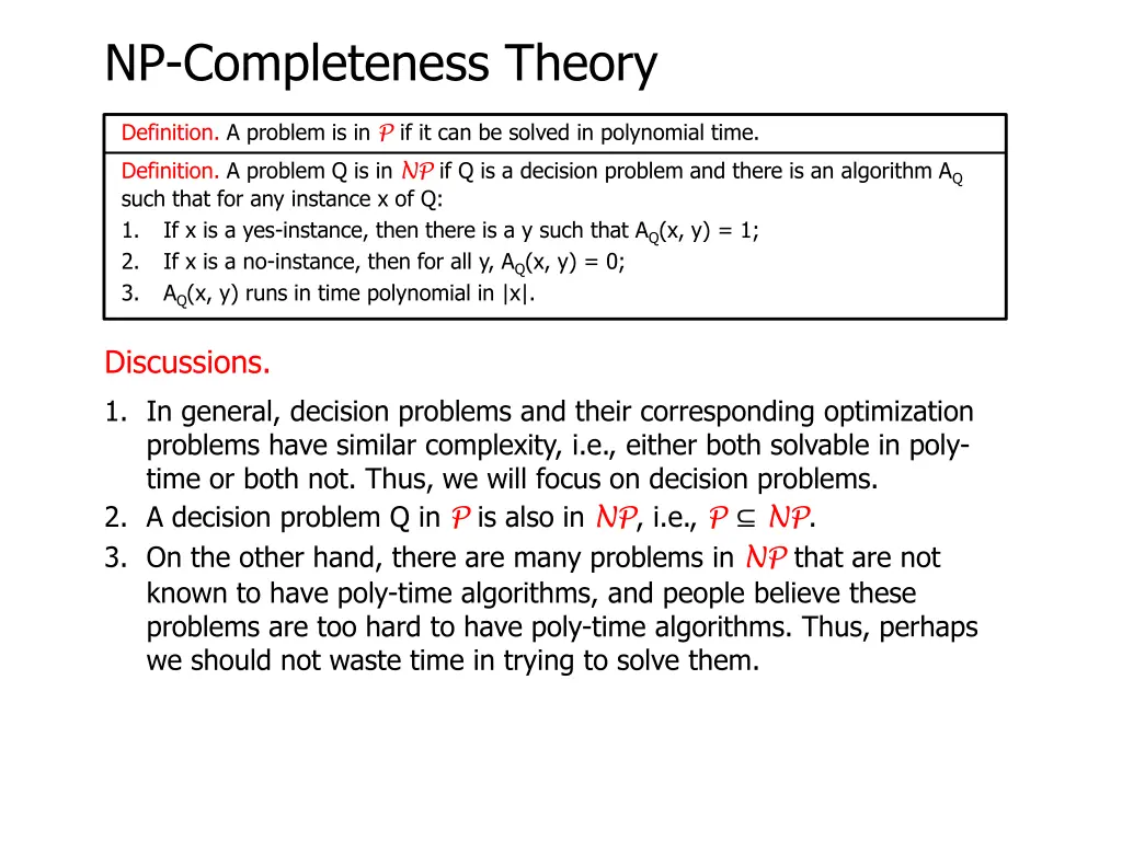 np completeness theory 7
