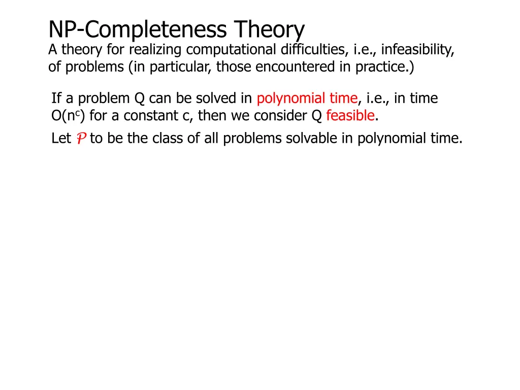 np completeness theory a theory for realizing 1
