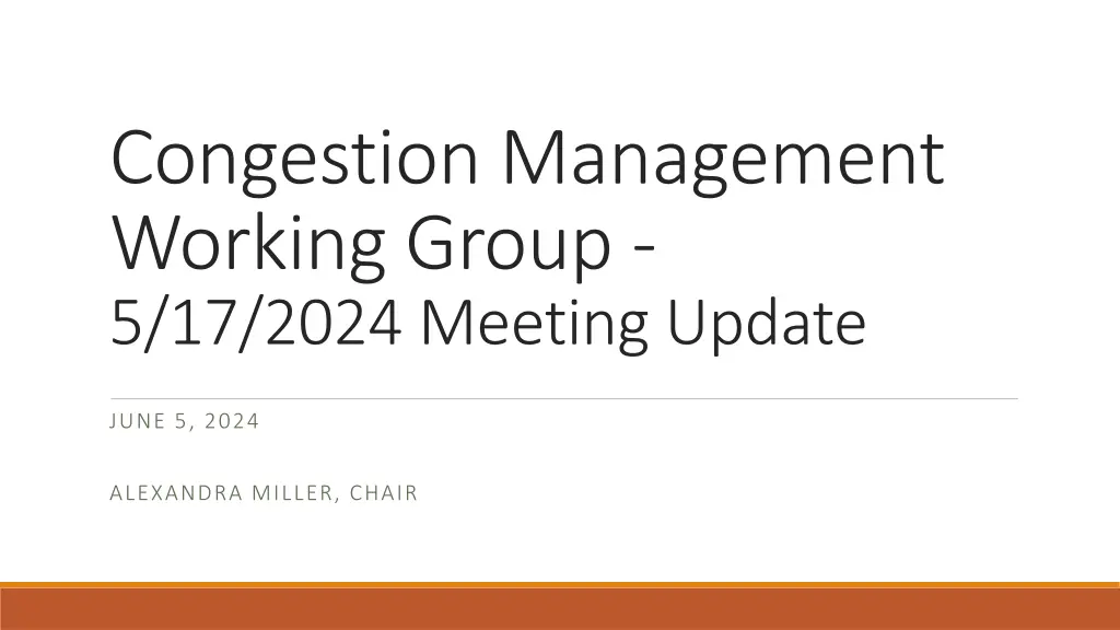 congestion management working group 5 17 2024