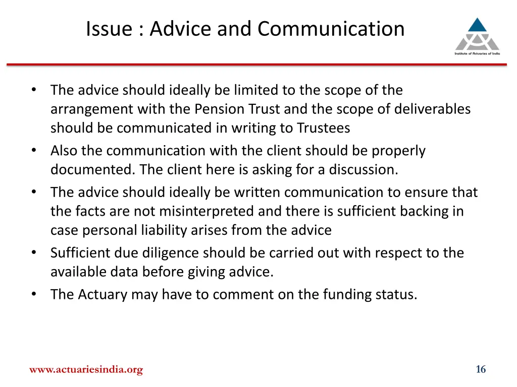 issue advice and communication 1
