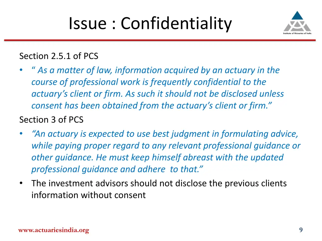 issue confidentiality