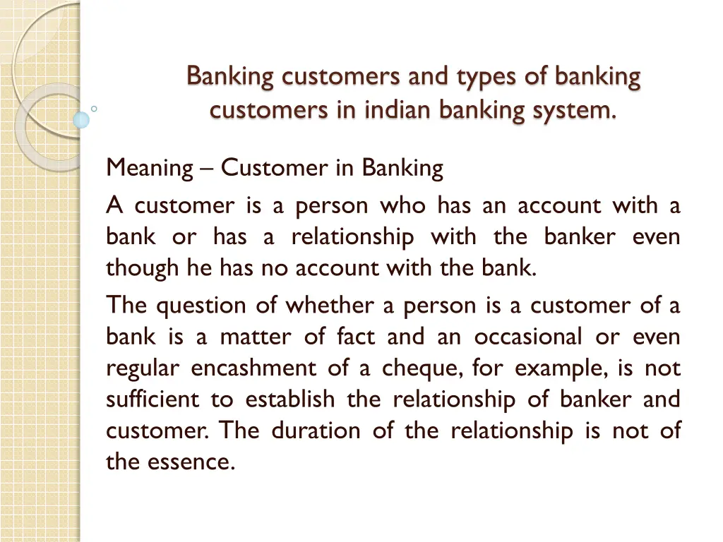 banking customers and types of banking customers