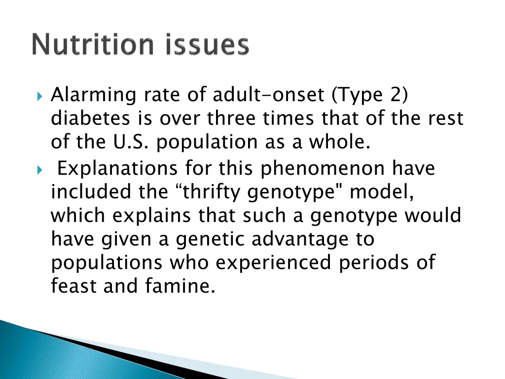 alarming rate of adult onset type 2 diabetes