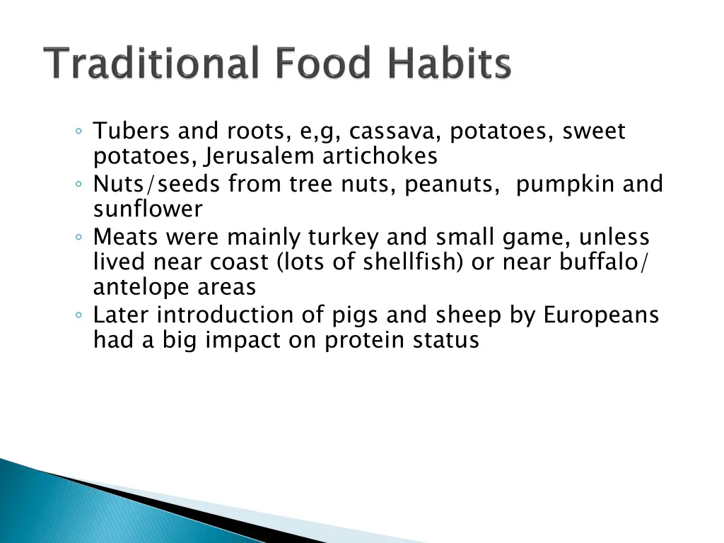 tubers and roots e g cassava potatoes sweet