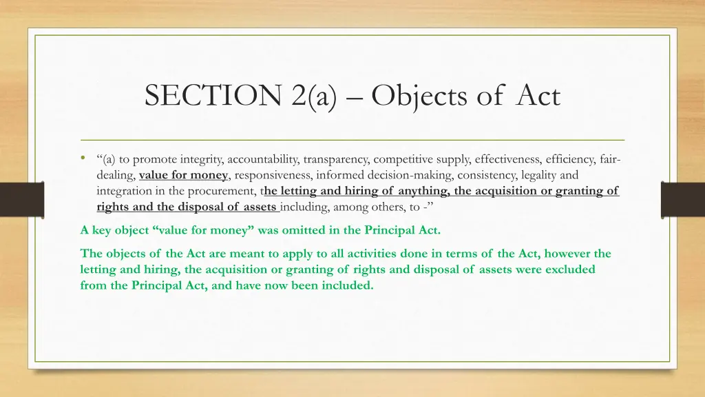 section 2 a objects of act